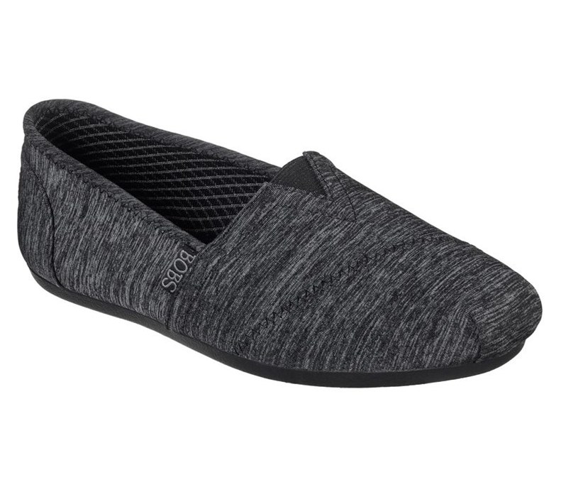 Skechers Dam Svarta Platta Skor - Bobs Plush - Express Yourself - Sverige (FNYEL-1935)